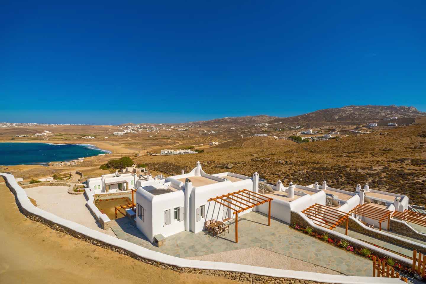 Sea View Villa Mykonos near the sea – 140 sq.m – Ftelia Beach