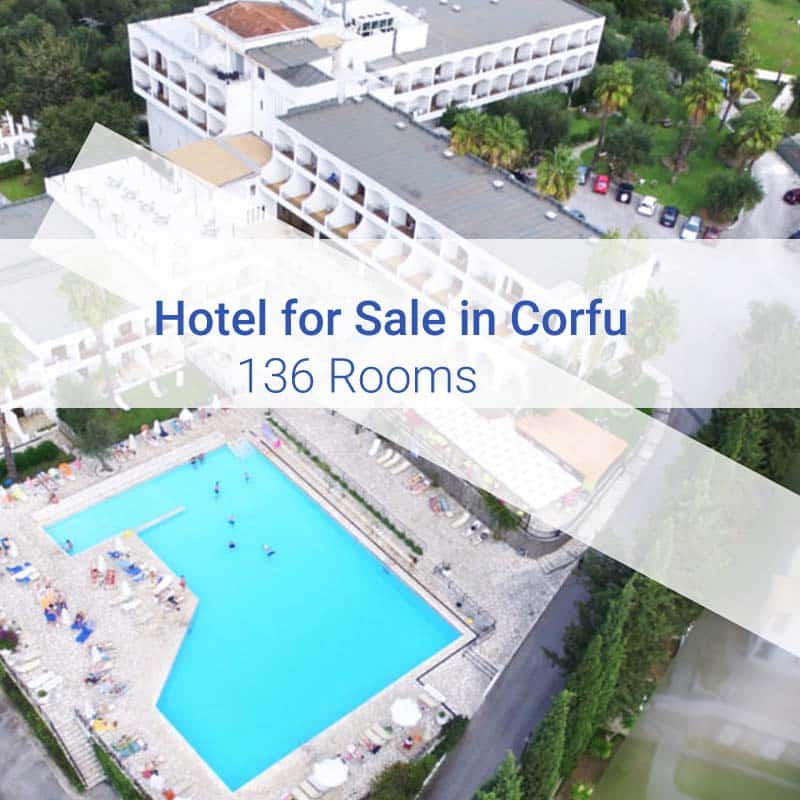 Hotel for sale in Corfu  with 136 Rooms, near the sea ,Dassia
