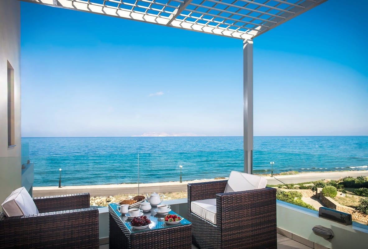 Seafront Villa in Gouves near Heraklio Crete. Seafront Properties in Crete Greece