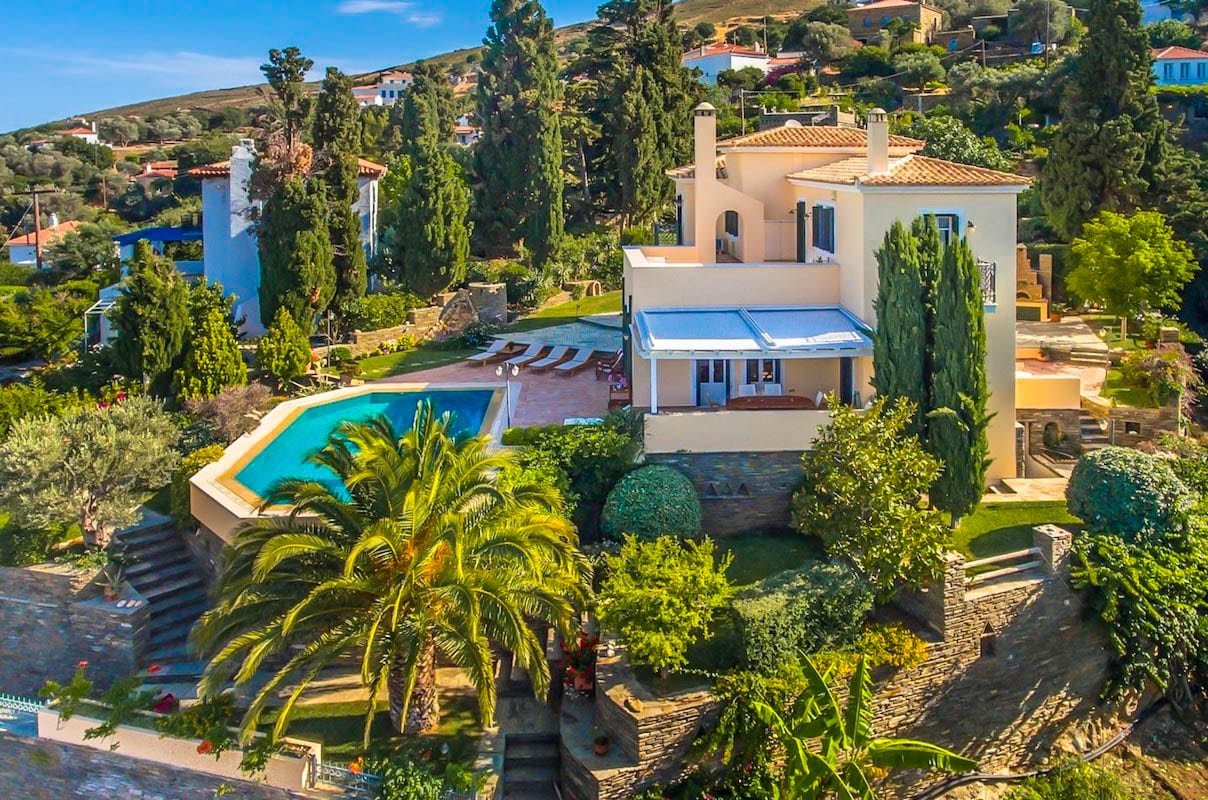 Sea View Villa in Andros Island in Cyclades Greece