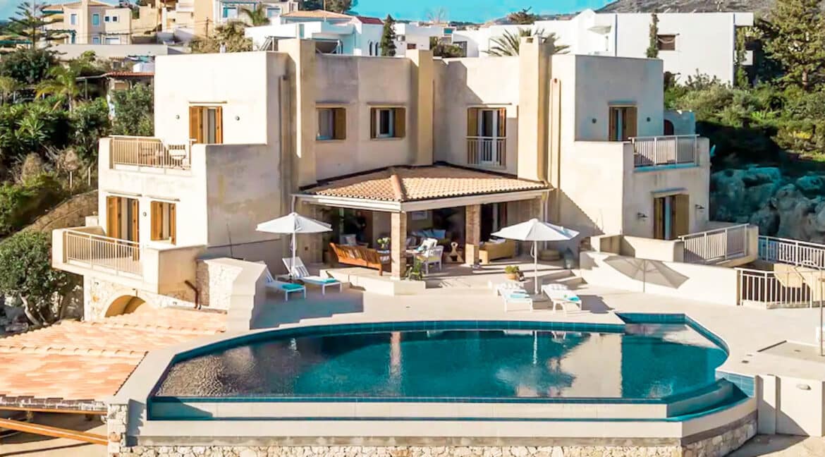 Seafront Villa Chania Crete for Sale, Waterfront Property Crete Greece