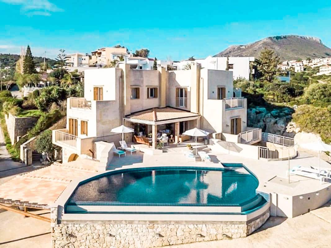 Seafront Villa Chania Crete for Sale, Waterfront Property Crete Greece