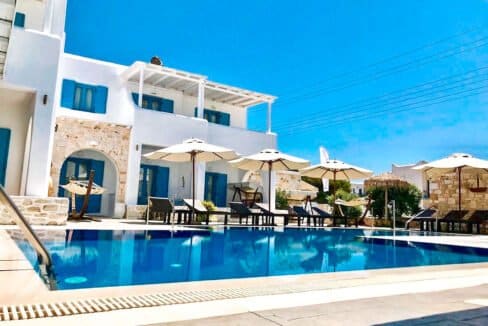 Small hotel next to the beach in Naoussa Paros in Greece for Sale, Hotels Sales Paros Greece 1