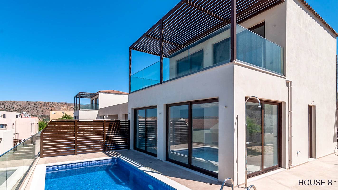 2 levels House with sea view and pool near Chania Crete, in a complex