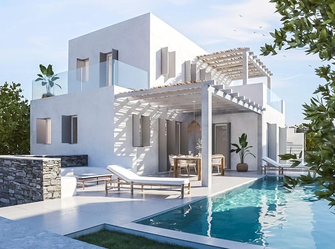 Beachfront Villa for Sale Paros Greece, Ambelas (2 available) Greek