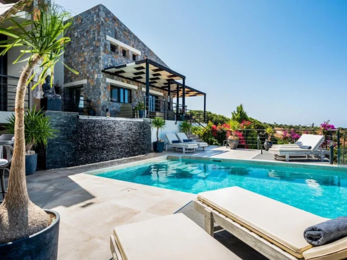 Stone-built modern villa in Crete For Sale