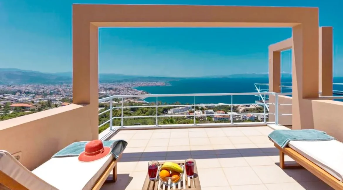 Two Villas with panoramic sea view for sale in Akrotiri Chania Crete