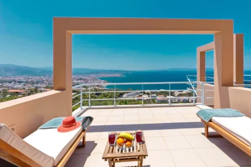 Two Villas with panoramic sea view for sale in Akrotiri Chania Crete