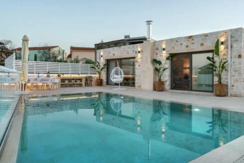 Villa for sale in Rethymno, Greece with sunset views over the Aegean Sea