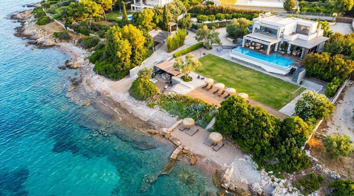 Seafront Villa for sale near Athens with private beach 1