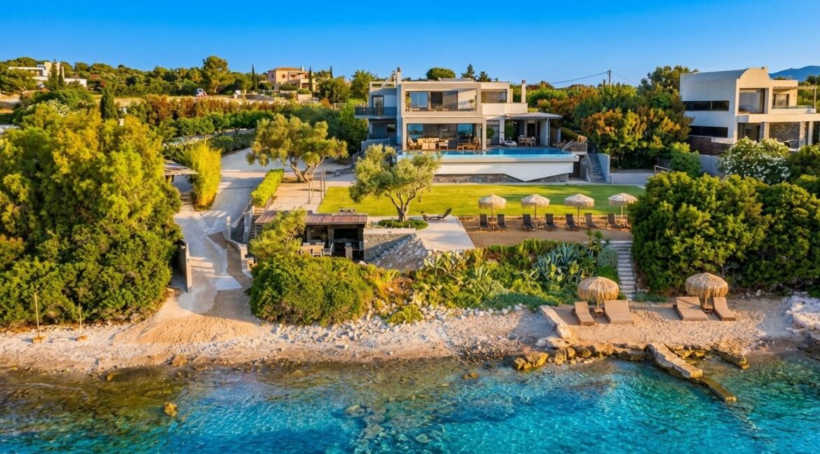 Seafront Villa for sale near Athens with private beach 2