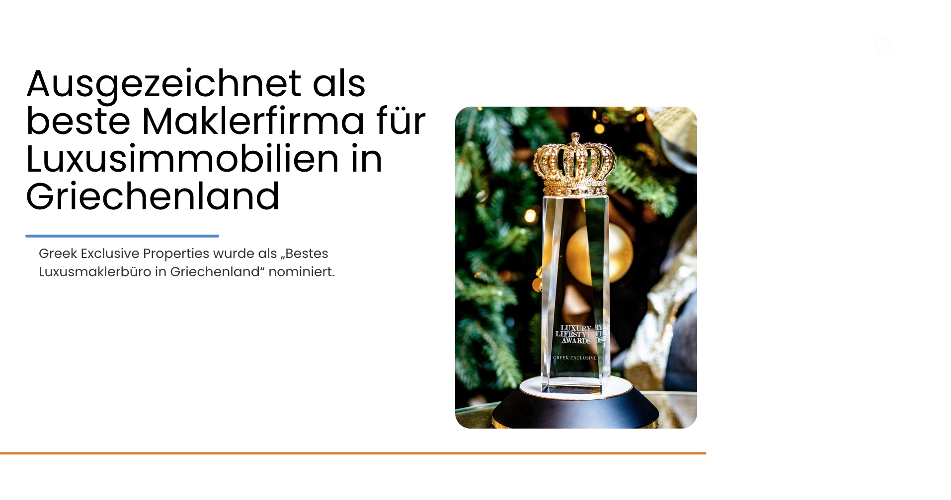 Ausgezeichnet als beste Maklerfirma für Luxusimmobilien in Griechenland