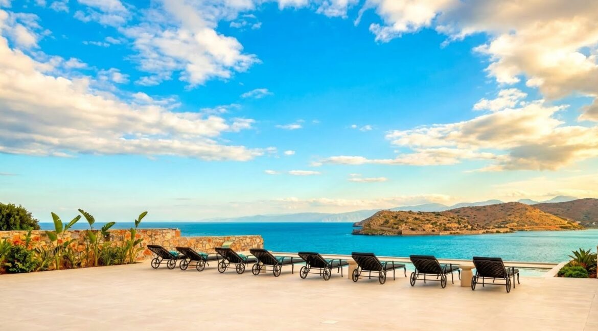 Extraordinary Seafront Villa in Elounda Crete for sale with Panoramic Views