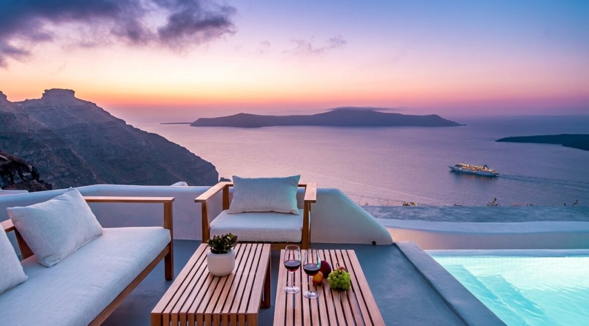 Santorini Luxury Estate Villa At Caldera, Property in Greece, Luxury Estate, Real Estate Greece