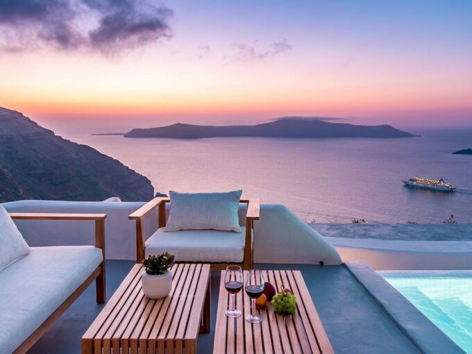Santorini Luxury Estate Villa At Caldera, Property in Greece, Luxury Estate, Real Estate Greece