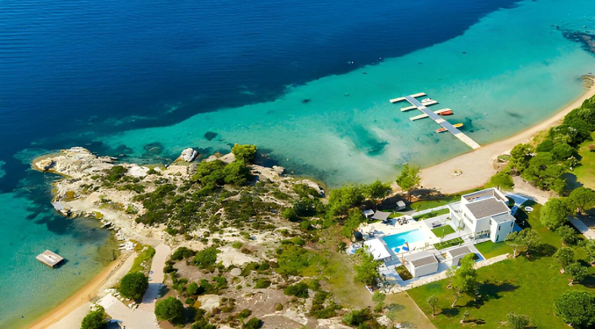 Ultra-Rare Beachfront Villa for sale on Diaporos Island Halkidiki
