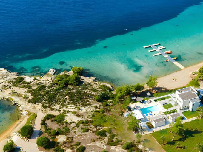 Ultra-Rare Beachfront Villa for sale on Diaporos Island Halkidiki