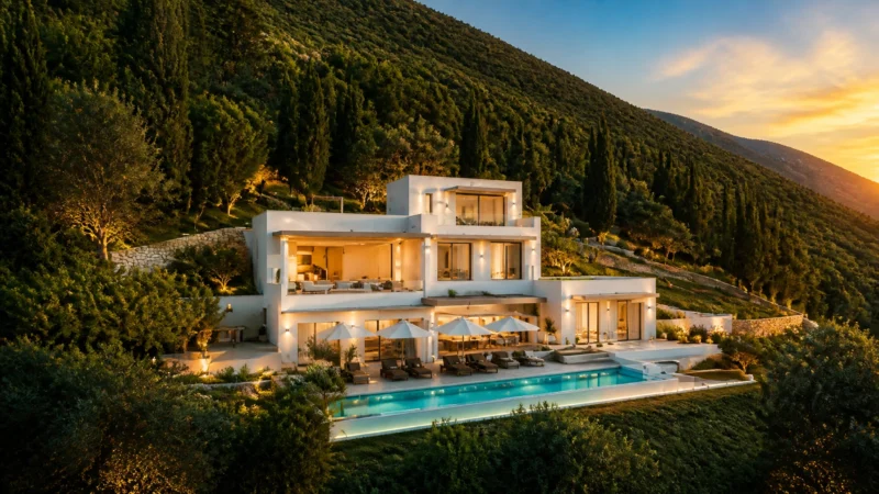 NEW villa with swimming pool for sale in Lefkada, Nidri
