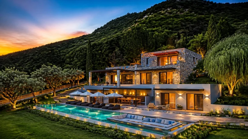 NEW villa with swimming pool for sale in Lefkada, Nidri