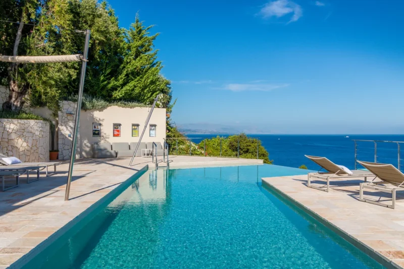2 Seafront Villas for sale in Barbati Corfu | with Private Beach and Jetty