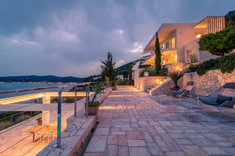 2 Seafront Villas for sale in Barbati Corfu | with Private Beach and Jetty
