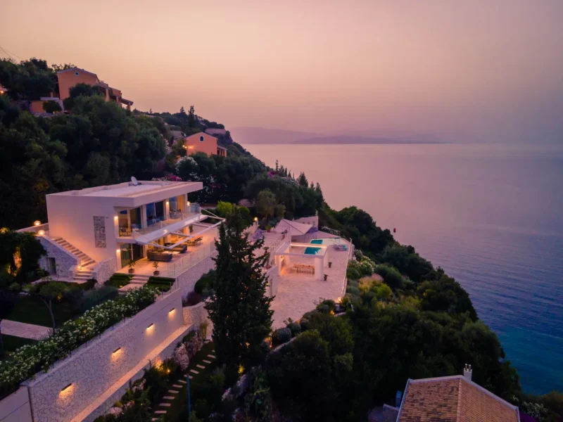 2 Seafront Villas for sale in Barbati Corfu | with Private Beach and Jetty
