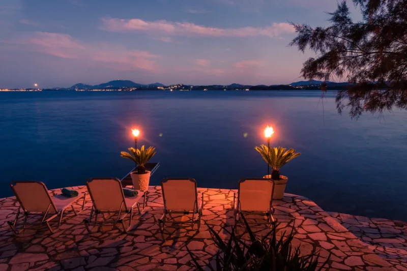 2 Seafront Villas for sale in Barbati Corfu | with Private Beach and Jetty