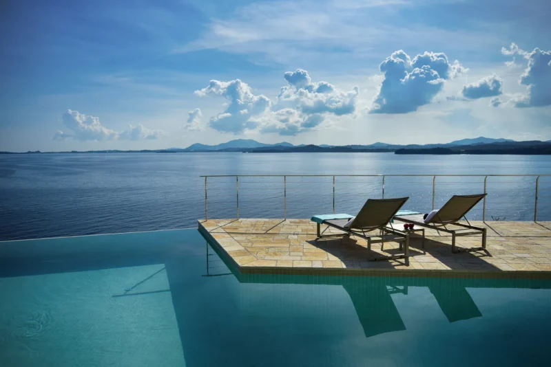 2 Seafront Villas for sale in Barbati Corfu | with Private Beach and Jetty