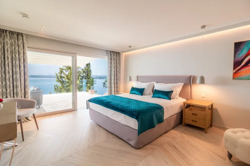 2 Seafront Villas for sale in Barbati Corfu | with Private Beach and Jetty